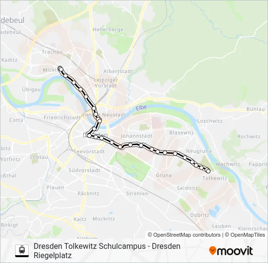 Трамвай 9: карта маршрута