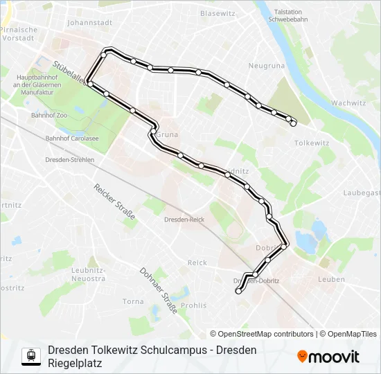 Трамвай 9: карта маршрута