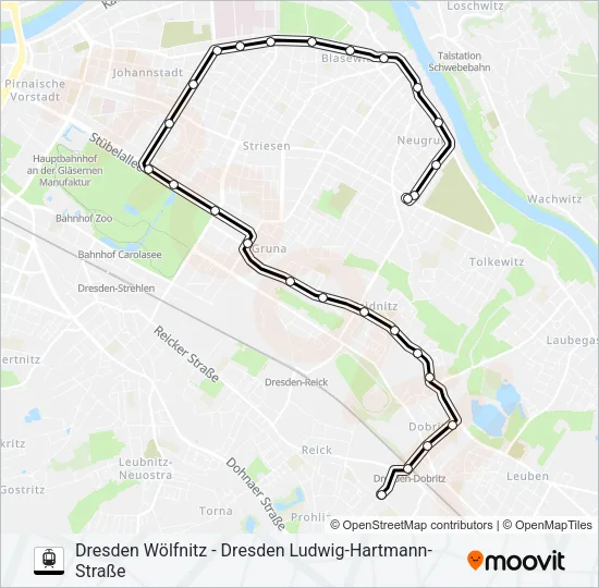 Трамвай 12: карта маршрута