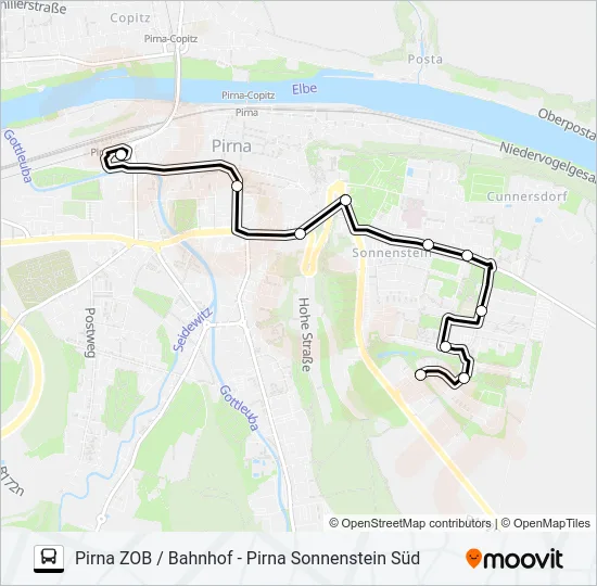 Автобус H/S (PIRNA): карта маршрута