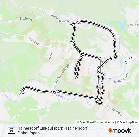 Автобус R (SEBNITZ): карта маршрута