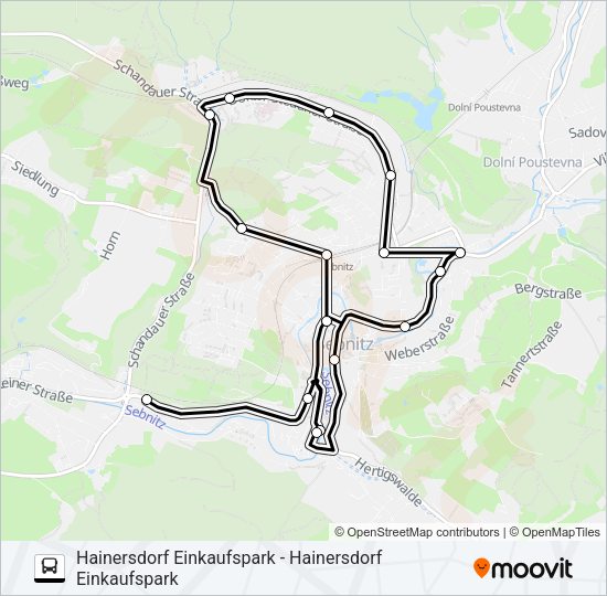 Автобус R (SEBNITZ): карта маршрута