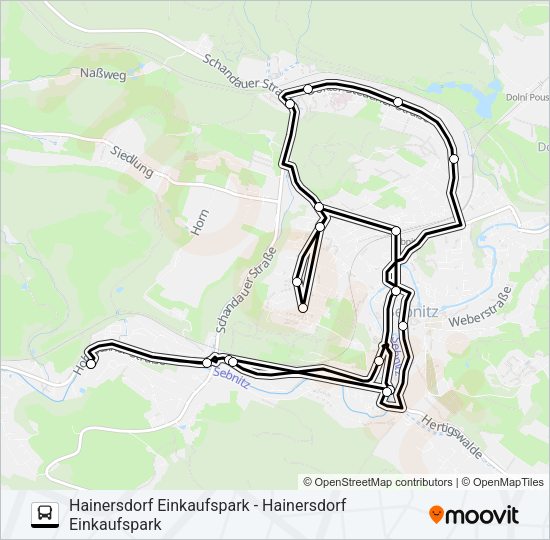 Автобус R (SEBNITZ): карта маршрута