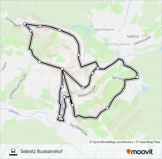 T (SEBNITZ) Bus Line Map