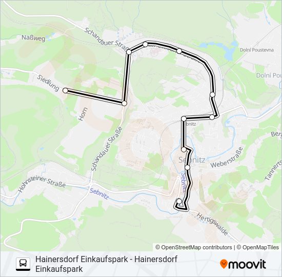 Автобус T (SEBNITZ): карта маршрута