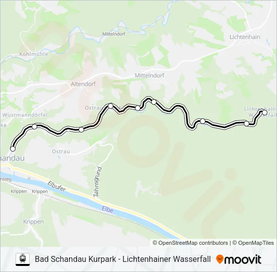 KIRNITZSCHTALBAHN Light Rail Line Map