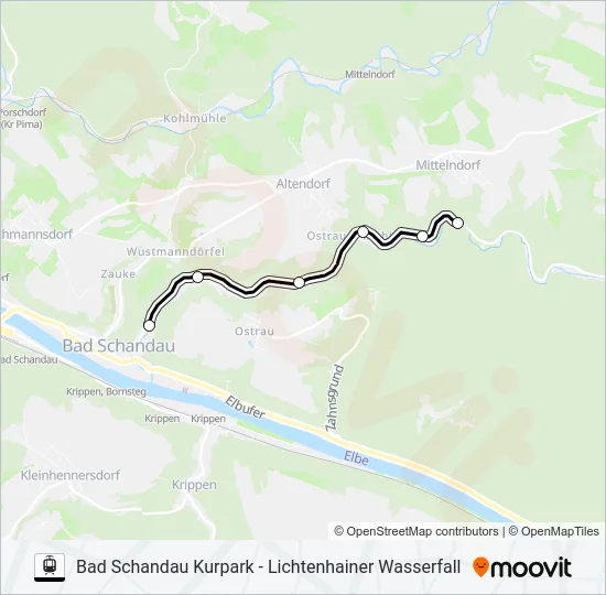 KIRNITZSCHTALBAHN Light Rail Line Map