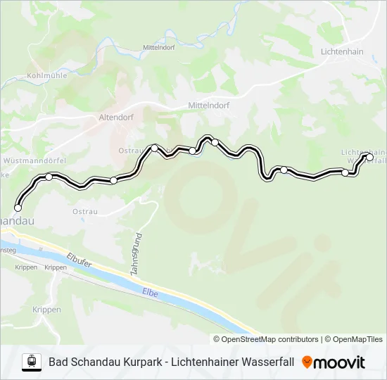 KIRNITZSCHTALBAHN Light Rail Line Map