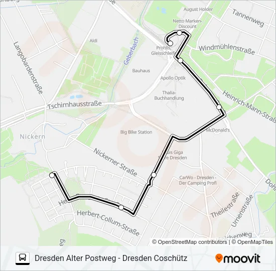 66 Bus Line Map