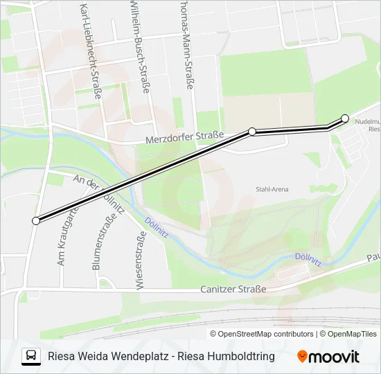 B (RIESA) Bus Line Map