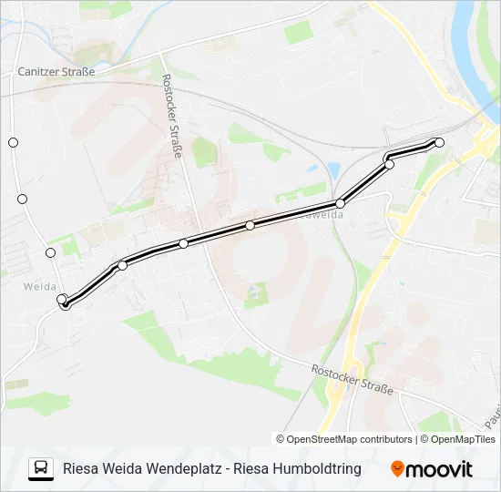 B (RIESA) Bus Line Map