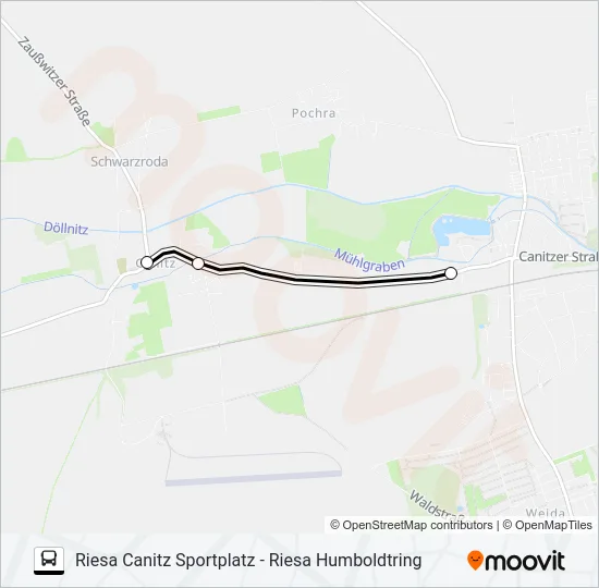 Автобус D (RIESA): карта маршрута