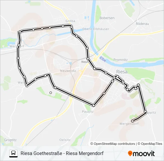 A2 (RIESA) Bus Line Map