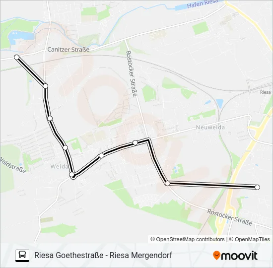 A2 (RIESA) Bus Line Map