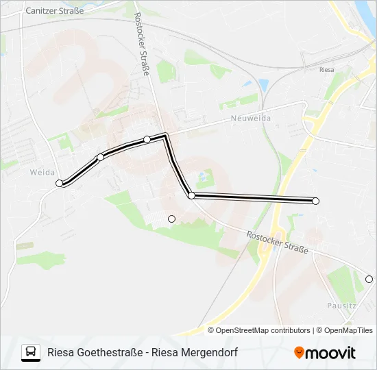 A2 (RIESA) Bus Line Map
