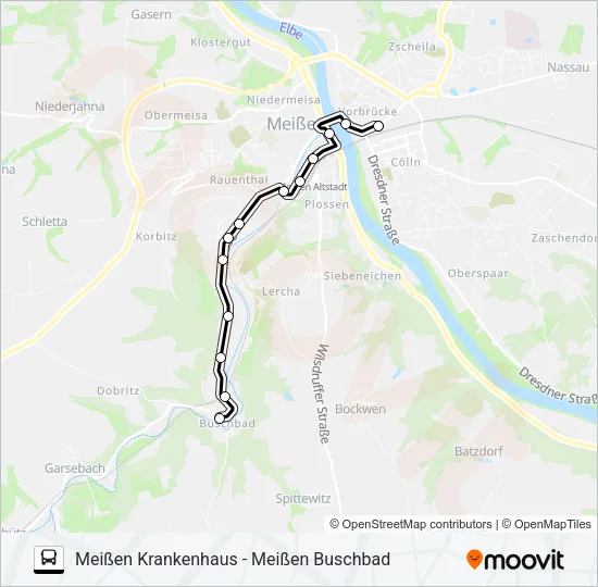 Автобус C (MEIßEN): карта маршрута