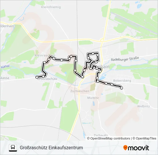 Автобус A (GROßENHAIN): карта маршрута
