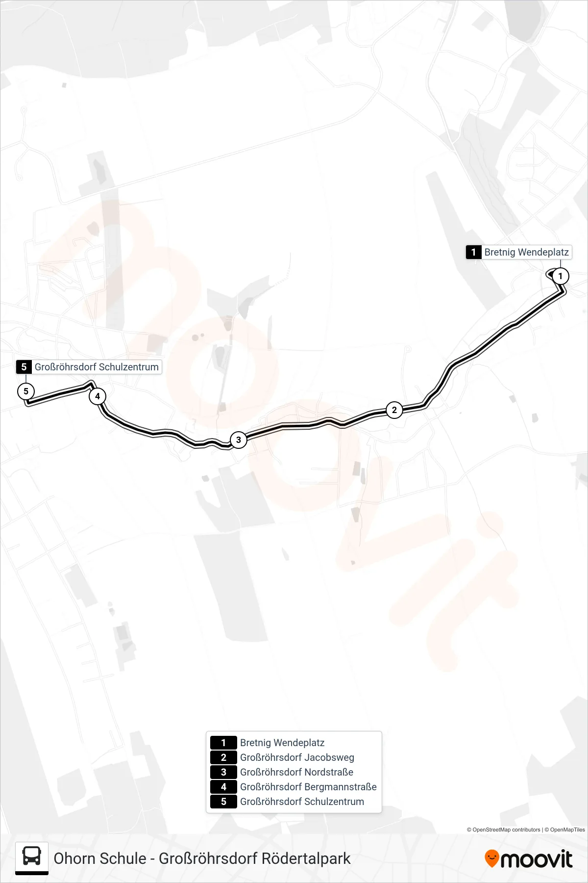 Linie 751 (Bus) Richtung Großröhrsdorf Schulzentrum: Route und Haltestellen auf der Karte
