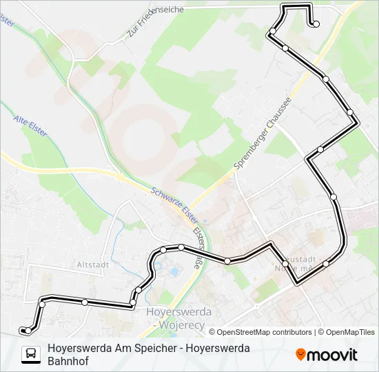 1 (HOYERSWERDA) Bus Line Map