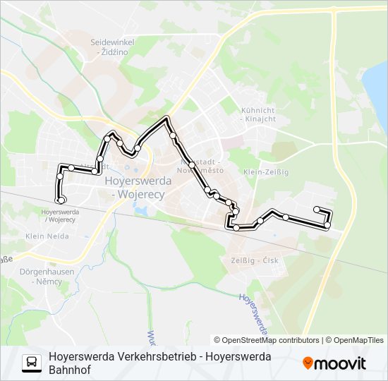 Автобус 2 (HOYERSWERDA): карта маршрута