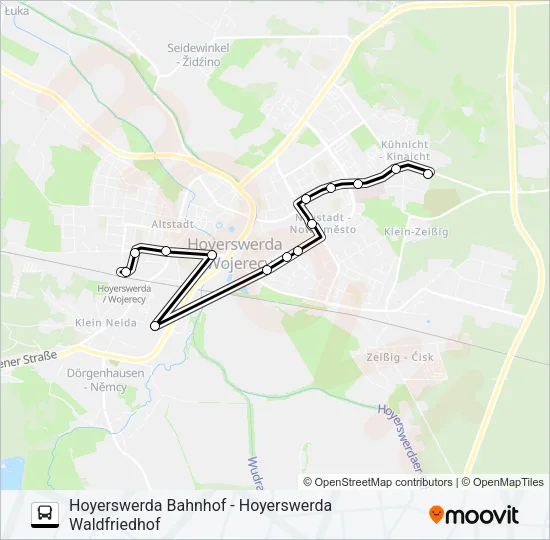 Автобус 3 (HOYERSWERDA): карта маршрута