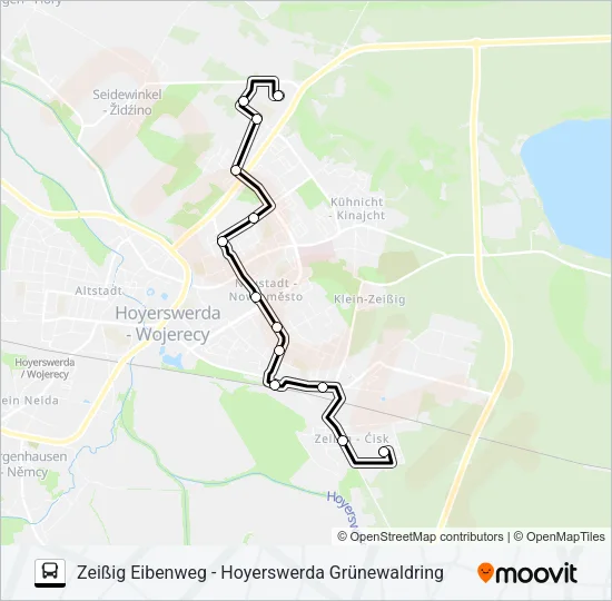 Автобус 4 (HOYERSWERDA): карта маршрута