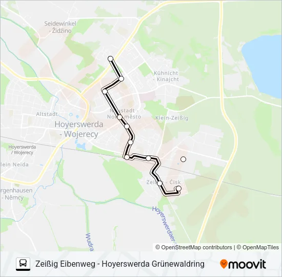 Автобус 4 (HOYERSWERDA): карта маршрута