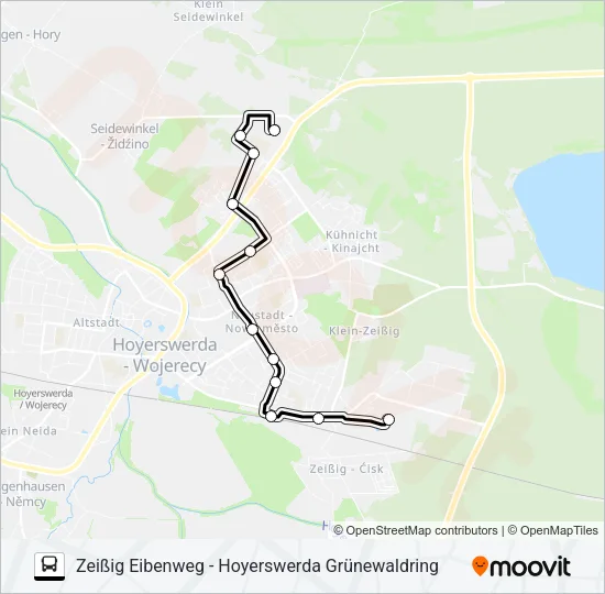 Автобус 4 (HOYERSWERDA): карта маршрута