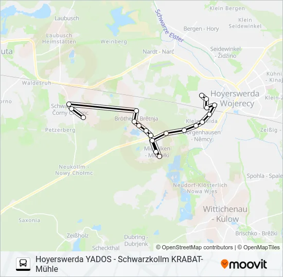 Автобус 5 (HOYERSWERDA): карта маршрута