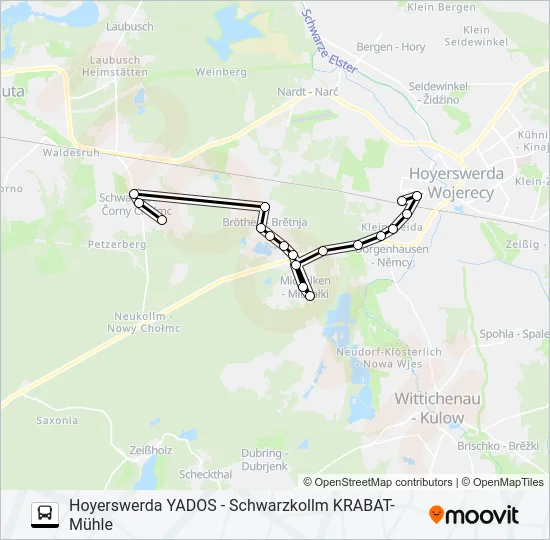 Автобус 5 (HOYERSWERDA): карта маршрута