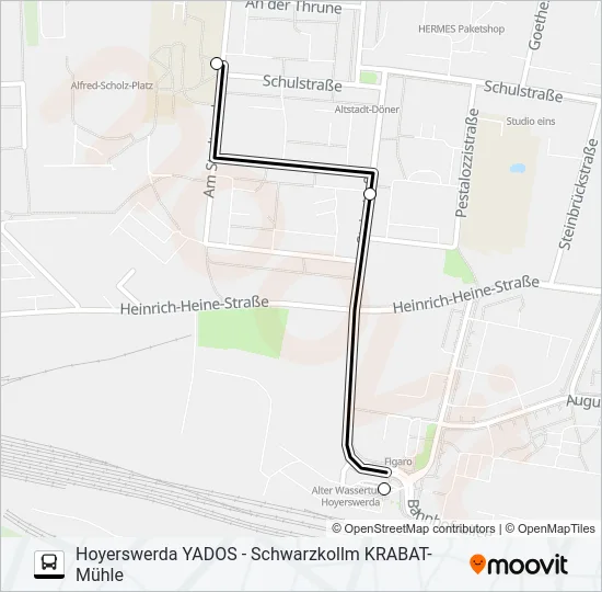 Автобус 5 (HOYERSWERDA): карта маршрута