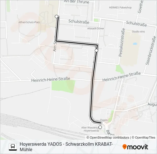 Автобус 5 (HOYERSWERDA): карта маршрута