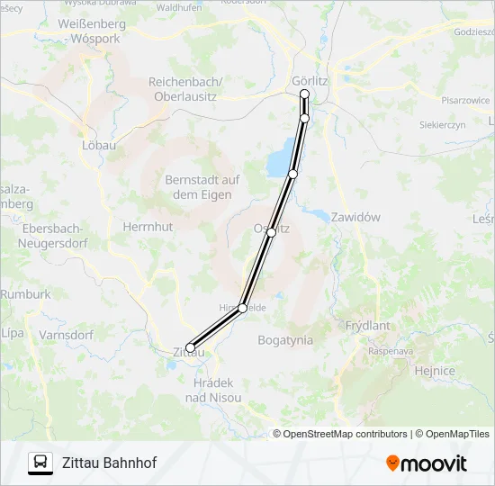 Автобус EV65: карта маршрута