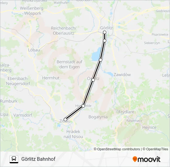 Автобус RB65: карта маршрута