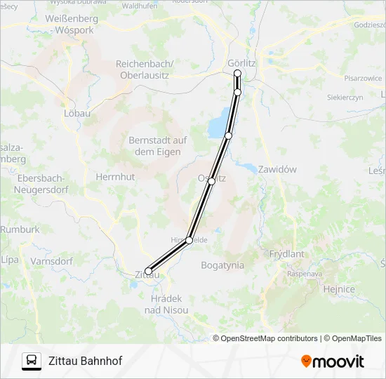 Автобус RB65: карта маршрута