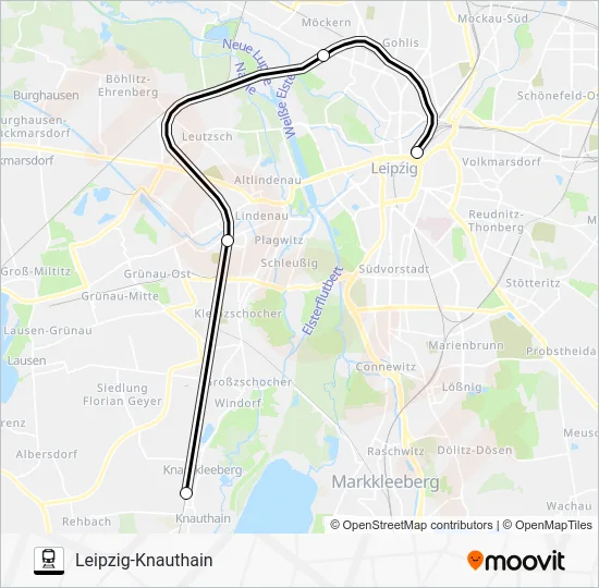 Поезд RB22: карта маршрута