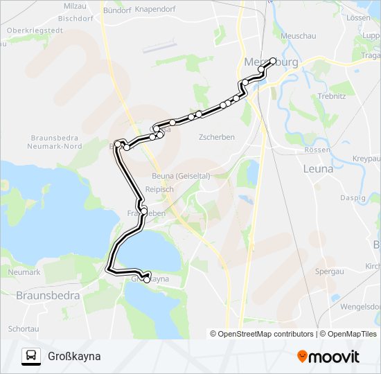 Автобус A: карта маршрута