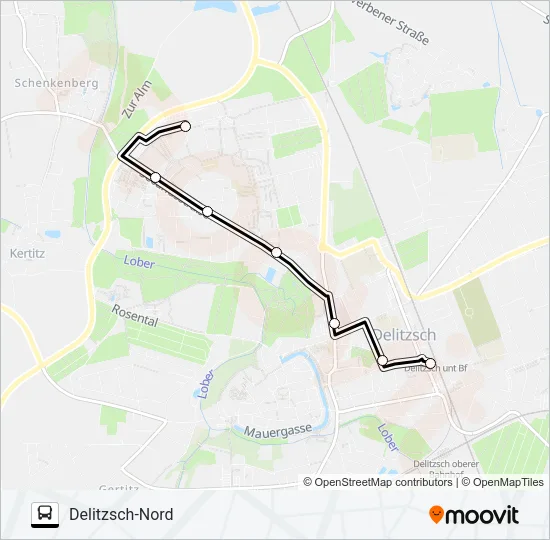 Автобус A: карта маршрута