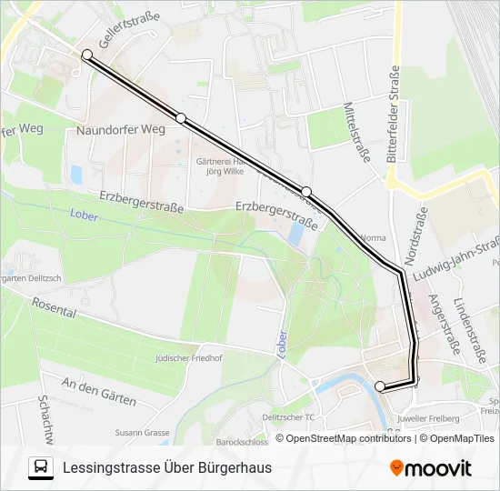 Автобус A: карта маршрута