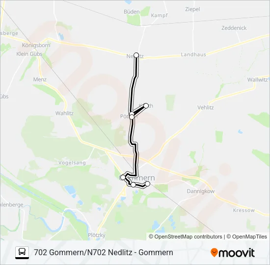 702 Bus Line Map
