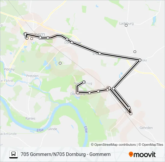 705 Bus Line Map