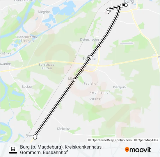 708 Bus Line Map