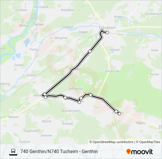 740 Bus Line Map