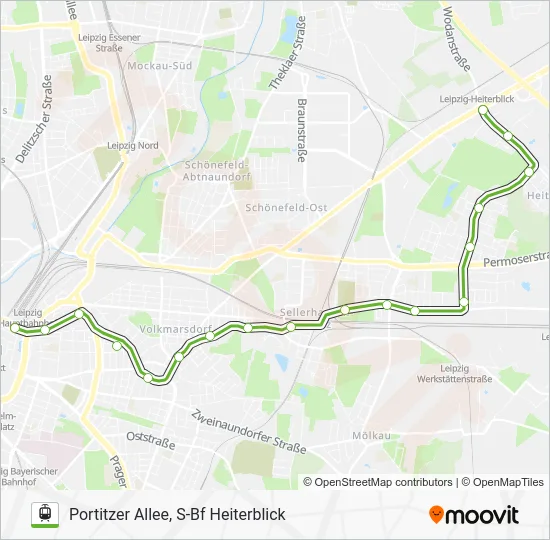 Трамвай 1: карта маршрута