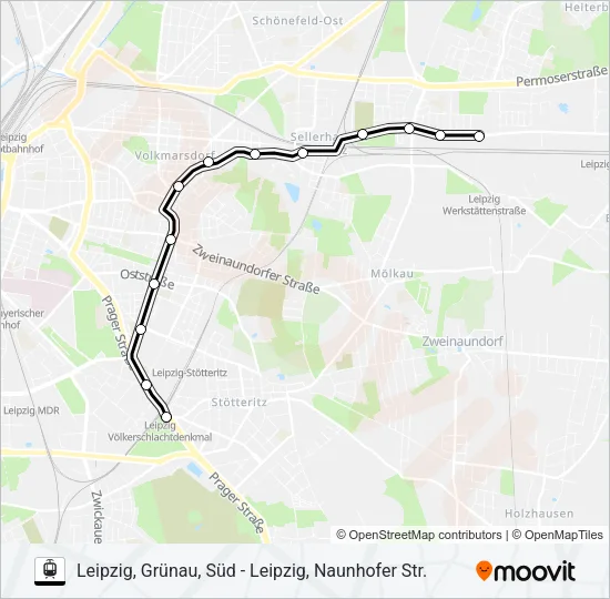 Трамвай 2: карта маршрута