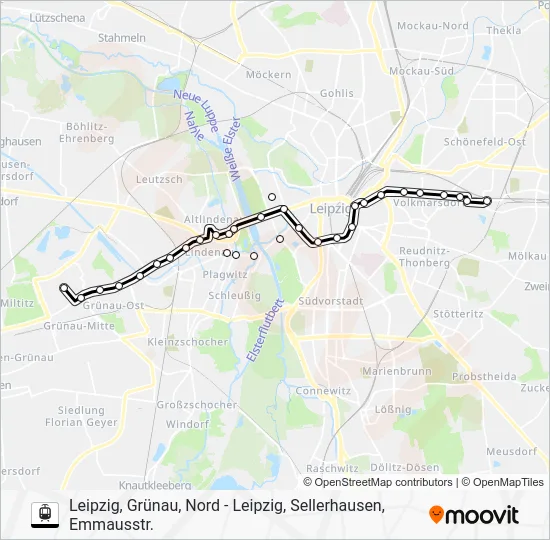 Трамвай 8: карта маршрута