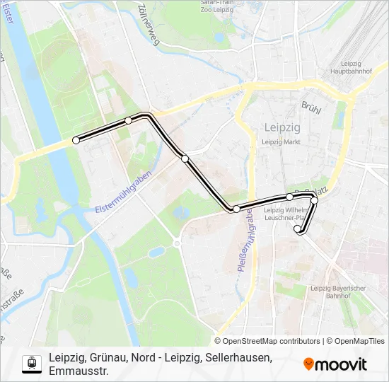 Трамвай 8: карта маршрута