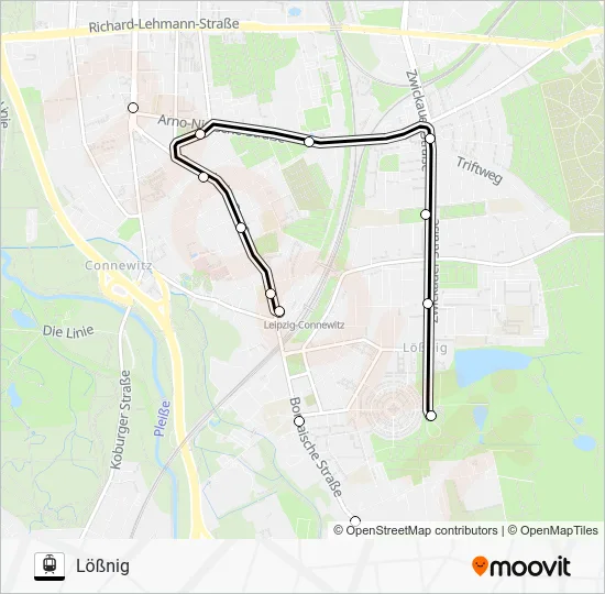 Трамвай 10: карта маршрута