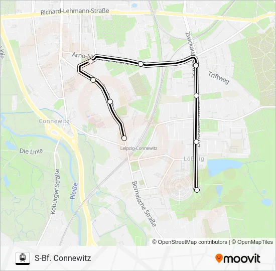 Трамвай 10: карта маршрута