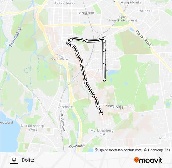 Трамвай 10: карта маршрута